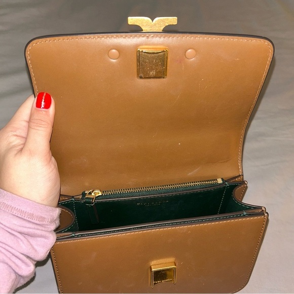 Tory Burch Chocolate Brown Crossbody Bag with Gold Accent - Picture 7 of 10